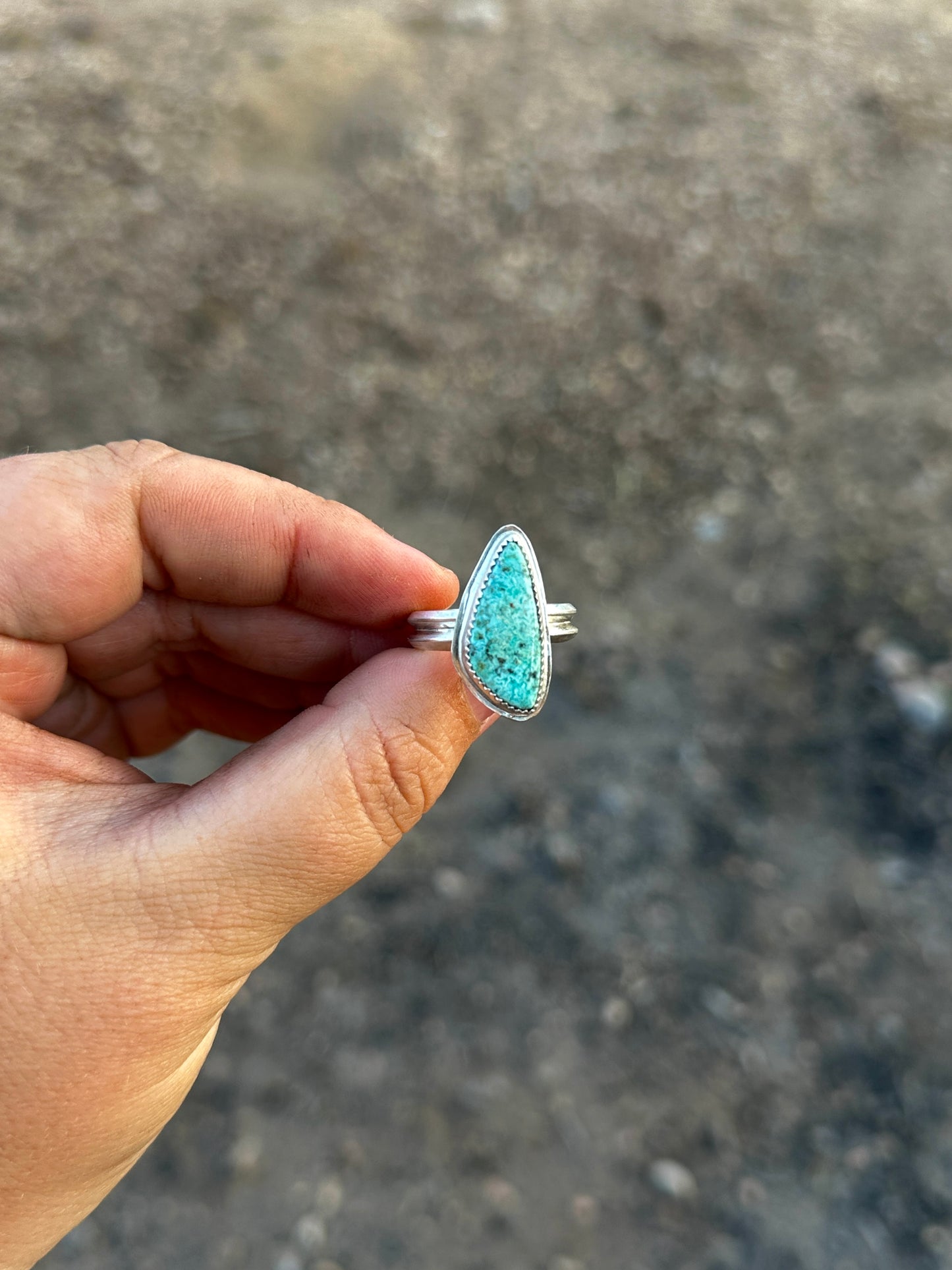 109. Size 9 Turquoise Teardrop Ring