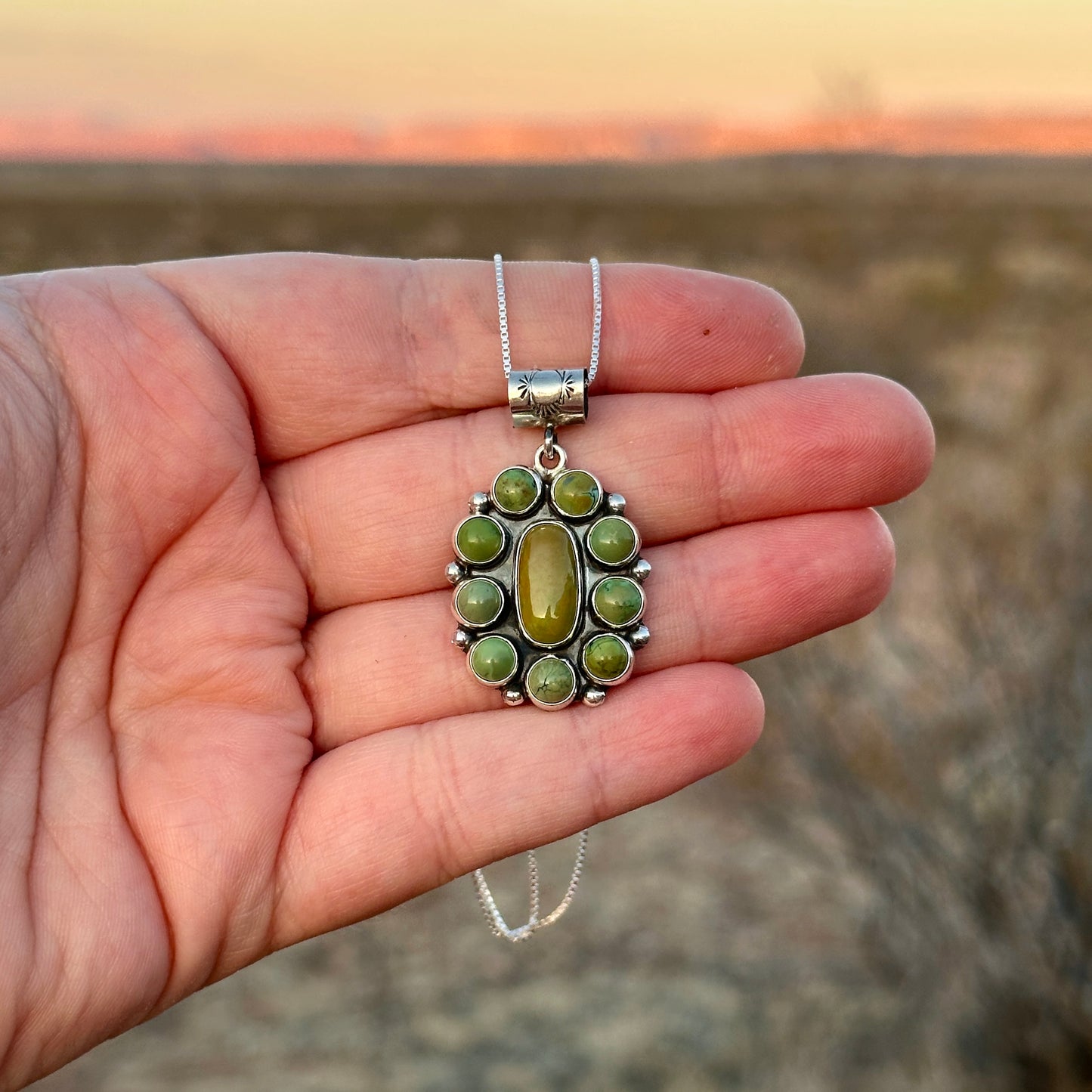 194. Turquoise Pendant on 18” Sterling Silver Chain