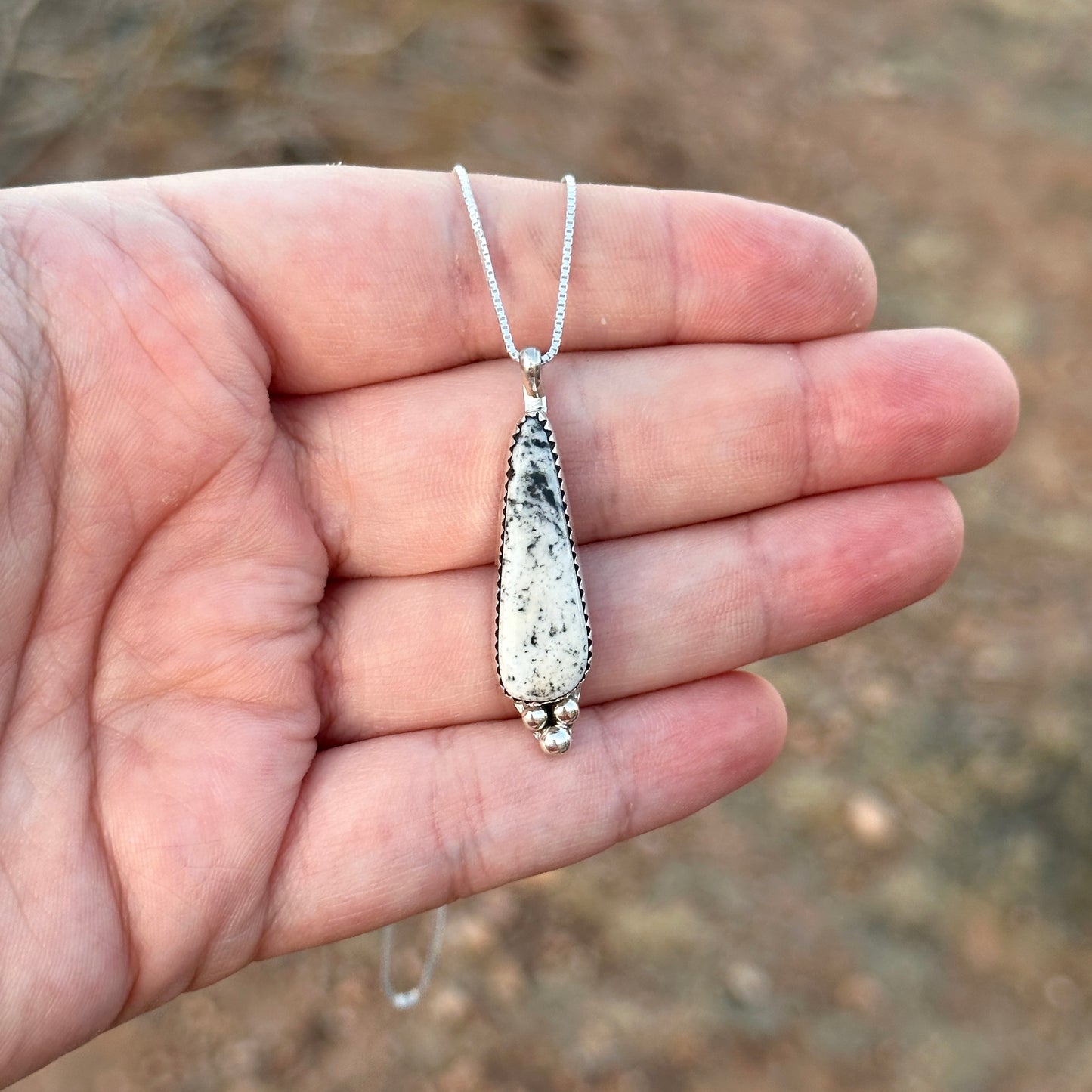 197. Magnesite Pendant on 18” Sterling Silver Chain