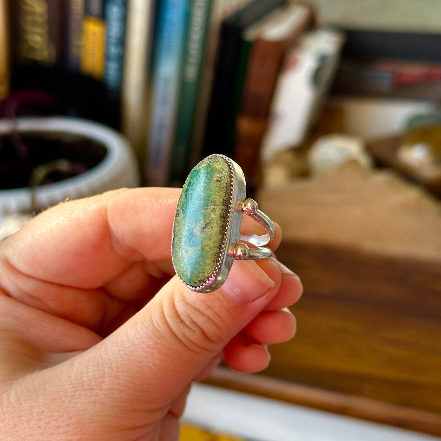 55. Nevada Turquoise Size 6.5 Ring