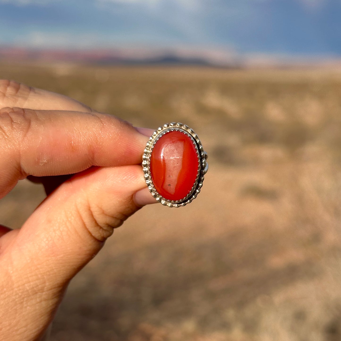 D8. Size 6.5 Carnelian