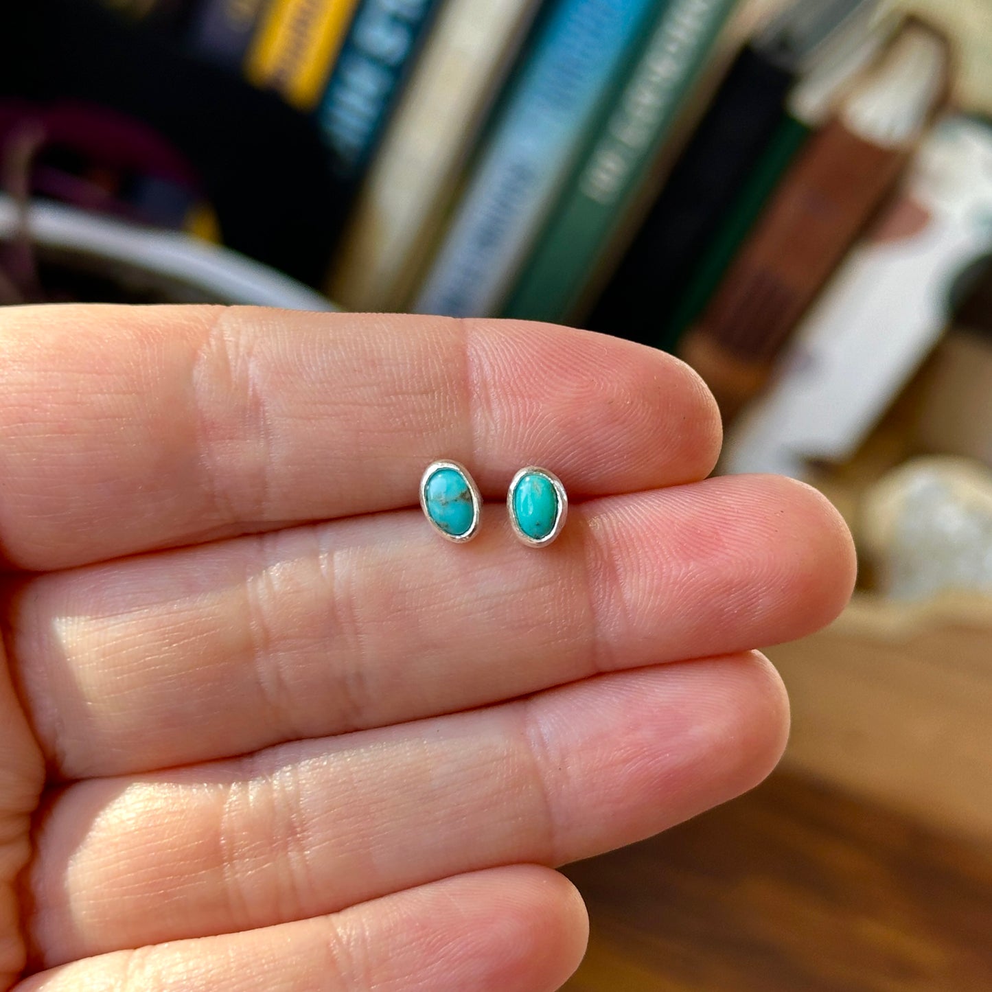 51. Kingman Turquoise Stud Earrings