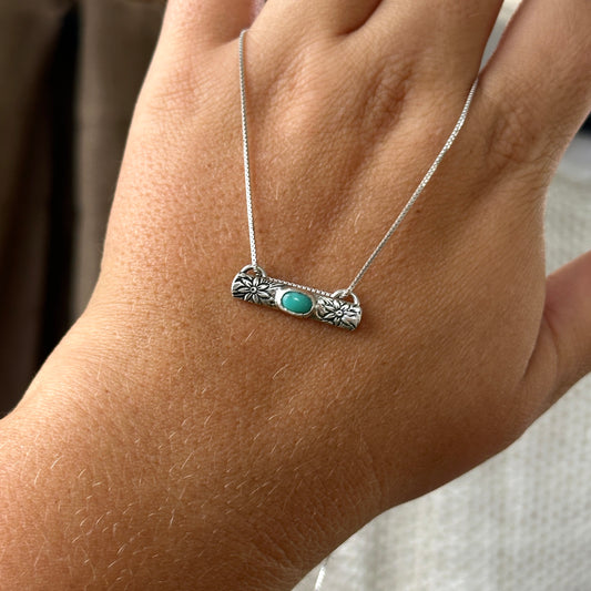219. Turquoise Necklace on 18” Sterling Silver Chain