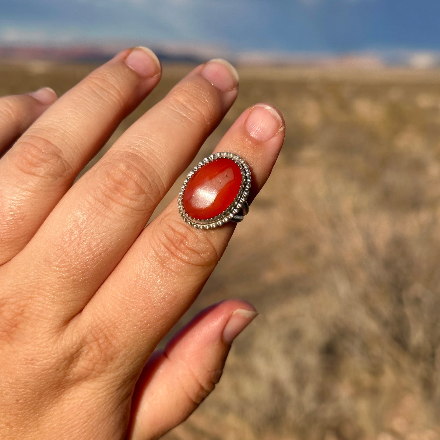 D8. Size 6.5 Carnelian