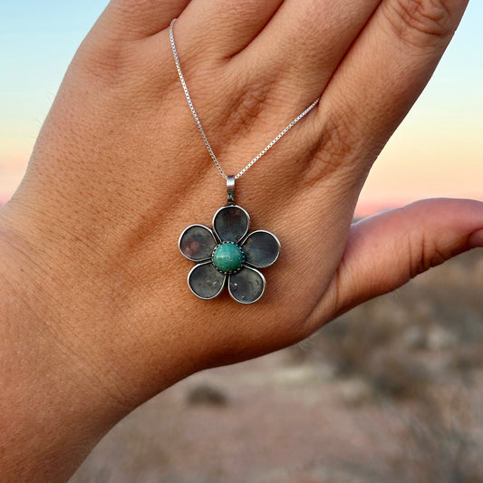 198. Turquoise Pendant on 18” Sterling Silver Chain