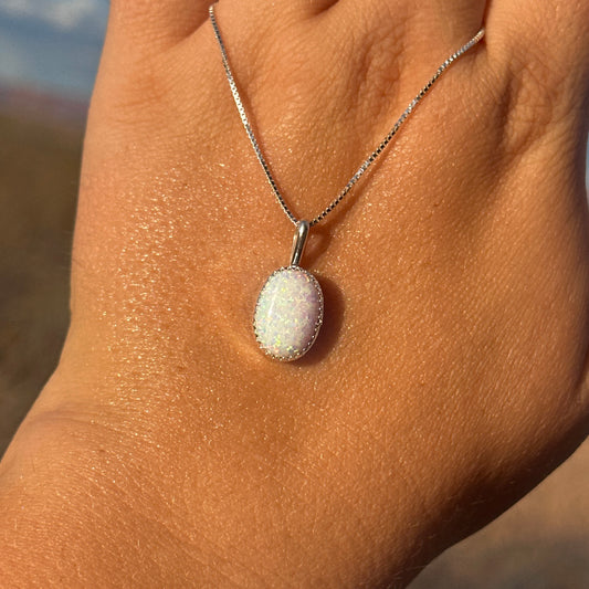 3. Lab Opal Pendant on 18” Chain