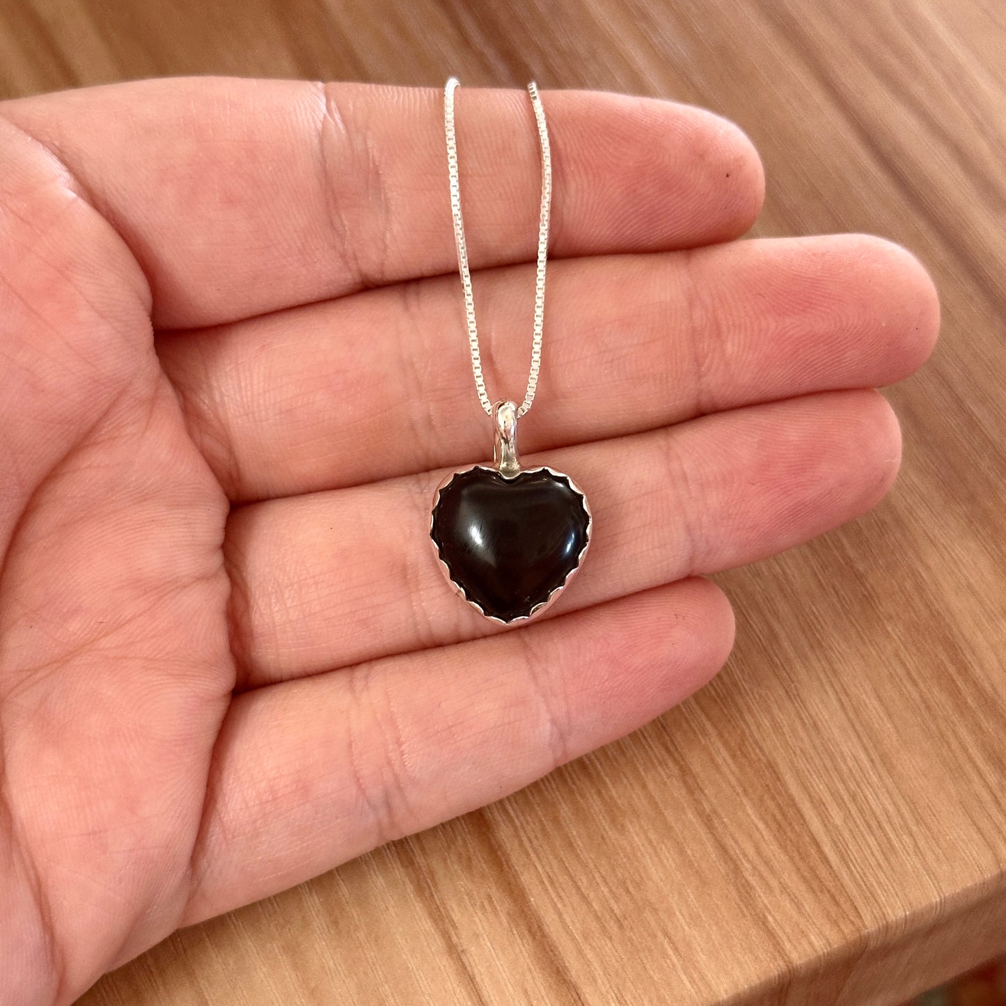 182. Onyx Pendant On 18” Sterling Silver Chain